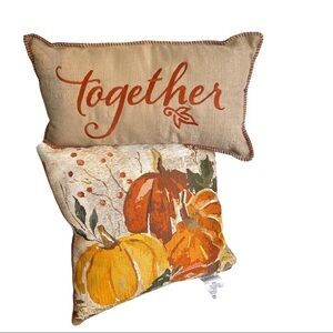 New Fall Decor Harvest Pumpkin Together Throw Pillows Square & Rectangular